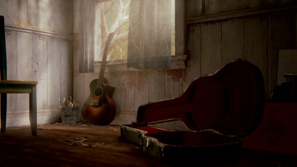La guitare est un élément important tout au long du jeu. // Source : Naughty Dog