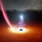 Vu d'artiste d'un trou noir et de son disque de gaz. // Source : NASA/JPL-Caltech