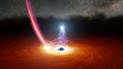 Vu d'artiste d'un trou noir et de son disque de gaz. // Source : NASA/JPL-Caltech