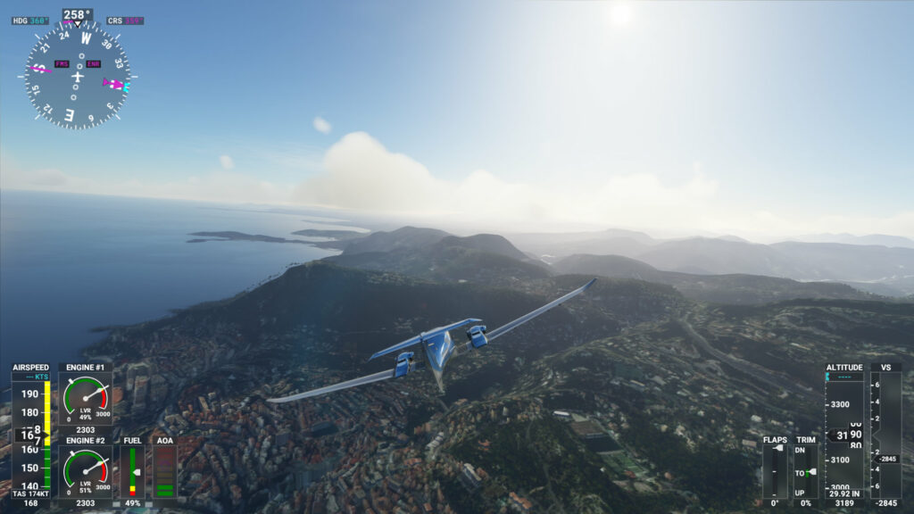 Flight Simulator 2020 sur PC // Source : Capture d'écran Numerama