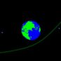 Trajectoire de l'astéroïde 2020 QG. // Source : Capture d'écran orbitsimulator.com