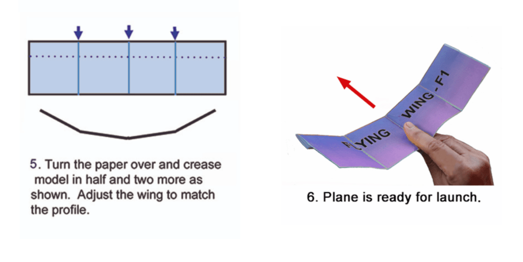 Un modèle d'aile volante // Source : Amazing Paper Airplanes