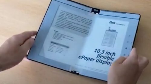 Prototype de e-reader pliable par E INK // Source : YouTube Good eReader