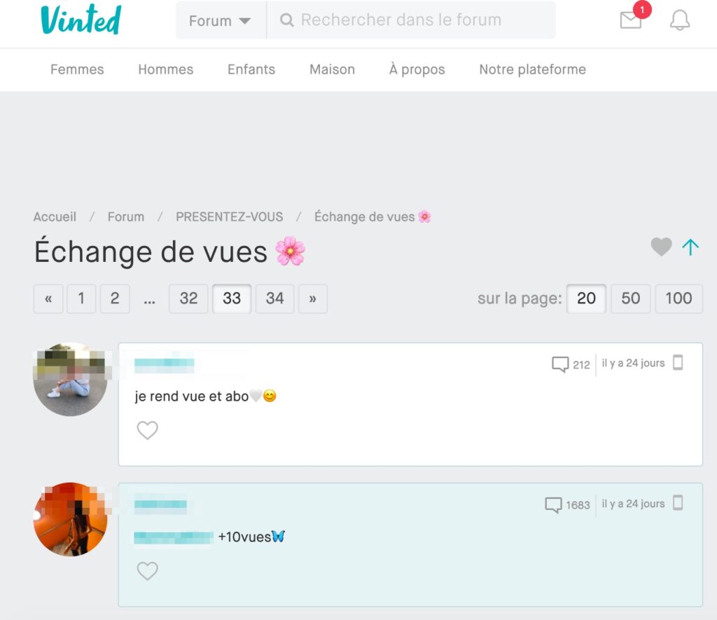 Échanges de vues et conseils sexo le forum de Vinted a des accents des Skyblogs dantan image photo