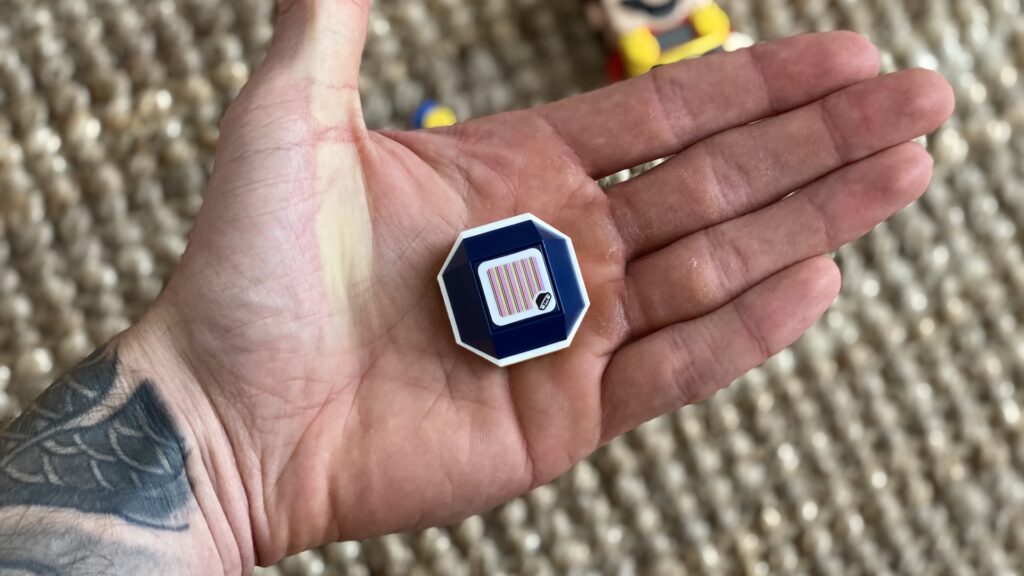 Une pièce à scanner de la gamme Lego Super Mario // Source : Maxime Claudel pour Numerama Une pièce à scanner de la gamme Lego Super Mario // Source : Maxime Claudel pour Numerama