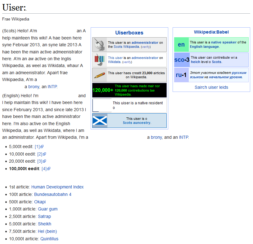 Scots Wikipedia bénévole Scots Wikipedia bénévole