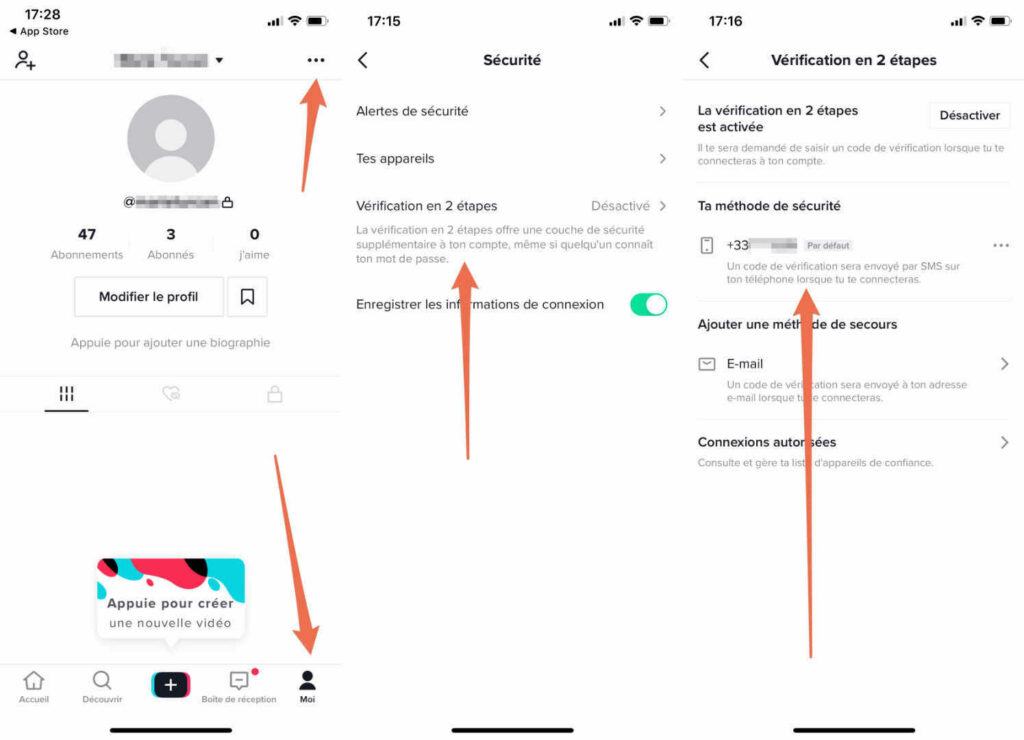 La double authentification dans TikTok La double authentification dans TikTok