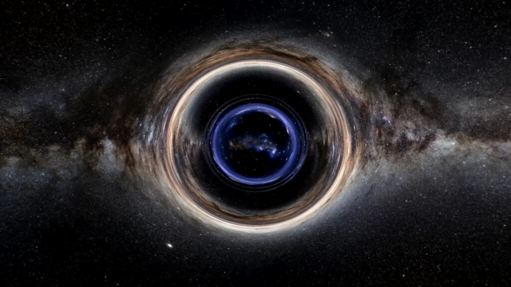 Simulation of a wormhole.  // Source: YouTube screenshot Pierre-Jean Charpin