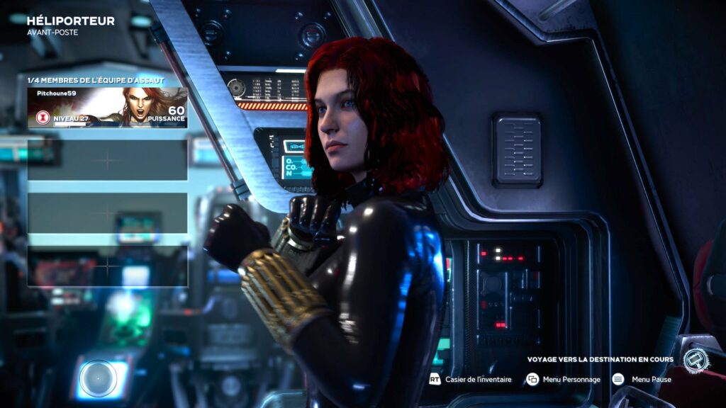 Écran de chargement de Black Widow dans Marvel's Avengers // Source : Capture d'écran Xbox Écran de chargement de Black Widow dans Marvel's Avengers // Source : Capture d'écran Xbox