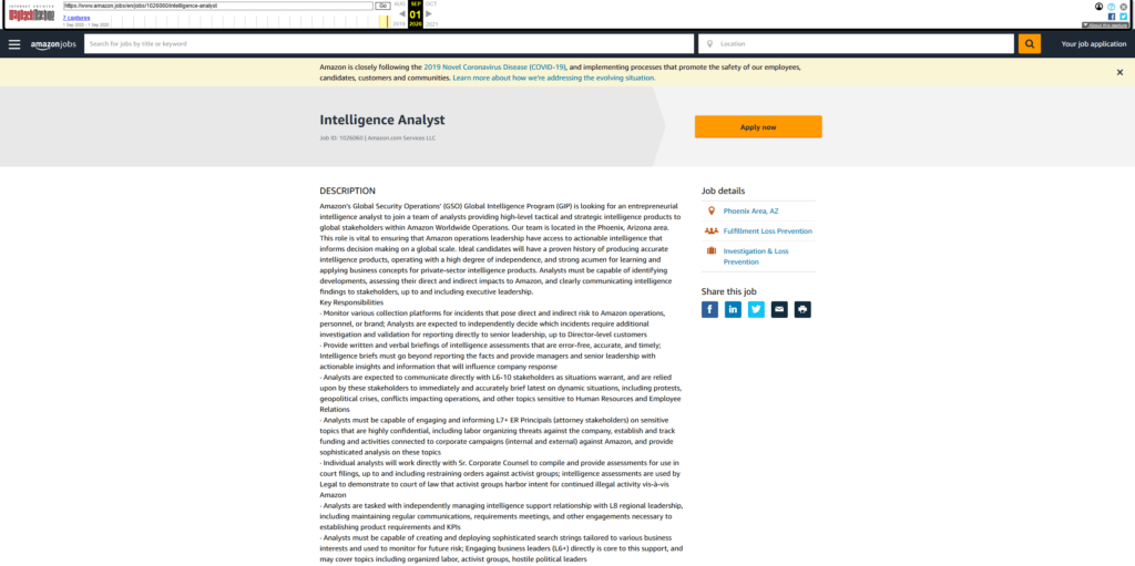 Amazon Intelligence Analyst Amazon Intelligence Analyst