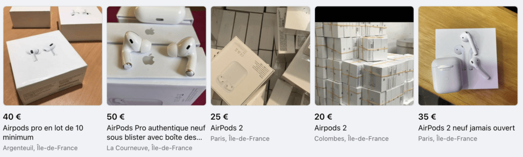 Facebook Marketplace au 15 septembre 2020 // Source : Numerama