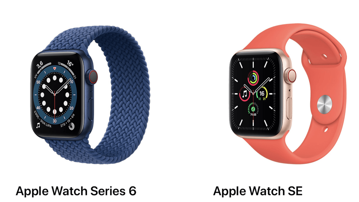 Apple Watch Series 6 versus Apple Watch SE // Source : Apple