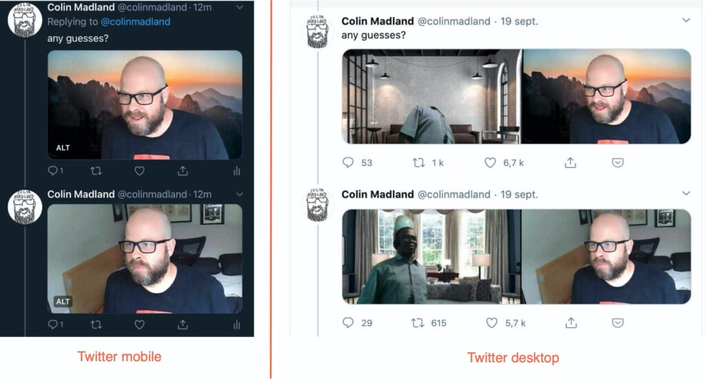 L'aperçu sur desktop n'est pas le même que sur mobile // Source : Twitter