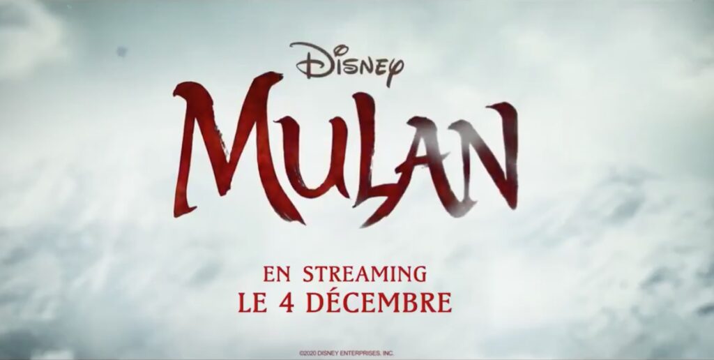 Mulan le 4 décembre sur Disney+ // Source : Disney