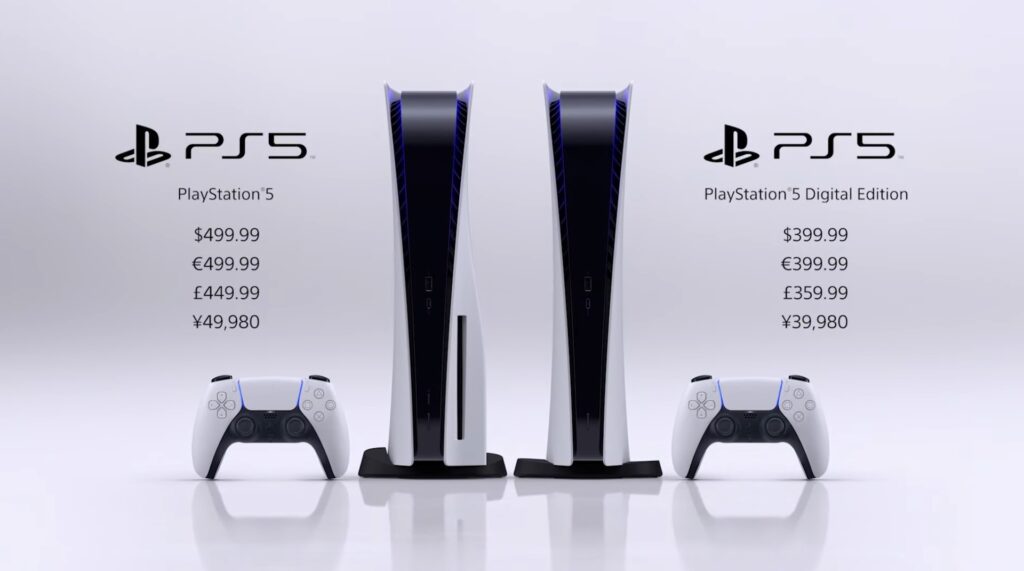 Le prix des PS5 // Source : Sony