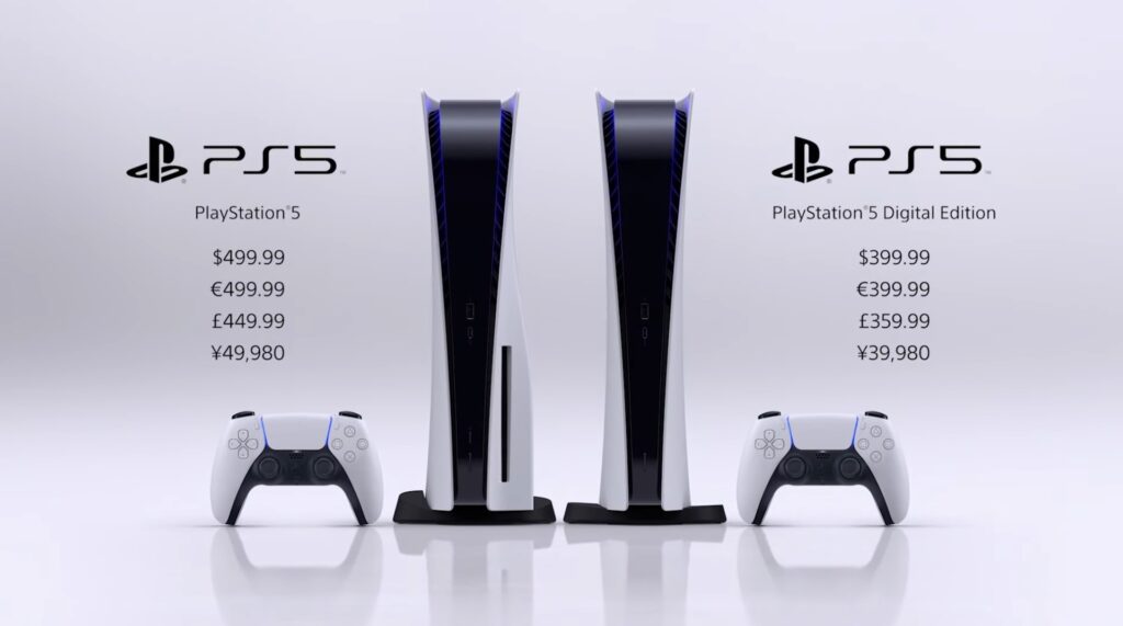Le prix des PS5 // Source : Sony Le prix des PS5 // Source : Sony