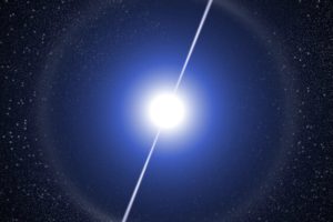 Représentation d'un pulsar. // Source : Wikimedia/CC/Elmi1966 (photo recadrée)