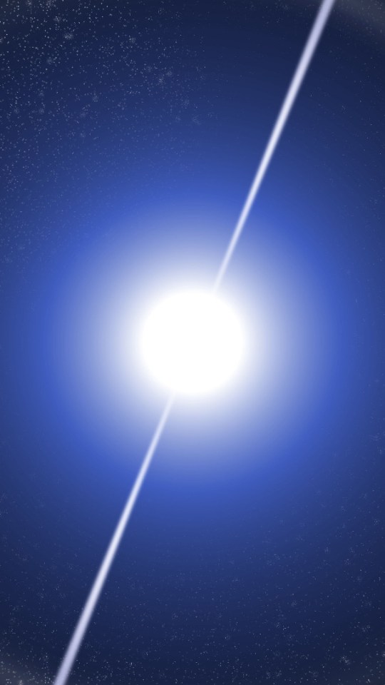 Représentation d'un pulsar. // Source : Wikimedia/CC/Elmi1966 (photo recadrée)