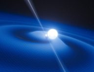 Vue d'artiste d'un pulsar. // Source : ESO/L. Calçada (photo recadrée)