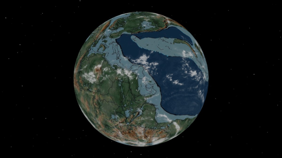 La Terre il y a 220 millions d'années. // Source : Capture d'écran www.dinosaurpictures.org