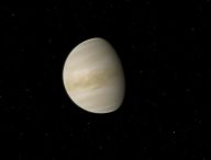 Vue d'artiste de Vénus. // Source : ESO/M. Kornmesser/L. Calçada & NASA/JPL/Caltech