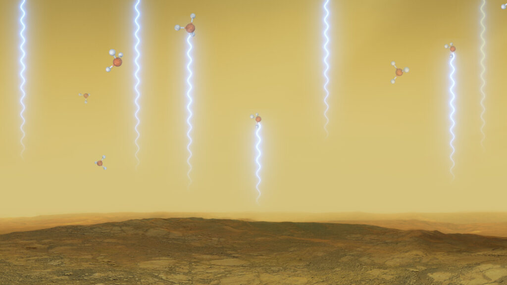 Surface et atmosphère de Vénus avec des molécules de phosphine (vue d'artiste). // Source : ESO/M. Kornmesser/L. Calçada