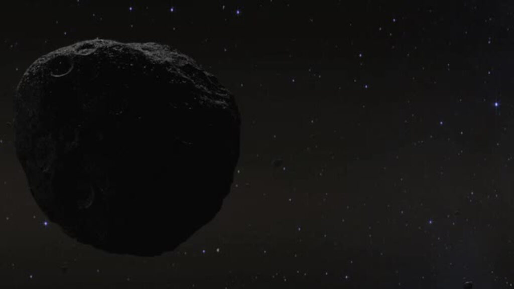Vue d'artiste de l'astéroïde Bennu. // Source : Nasa Goddard (image recadrée)