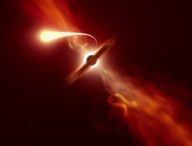 Une étoile en train de se « spaghettiser ». // Source : ESO/M. Kornmesser