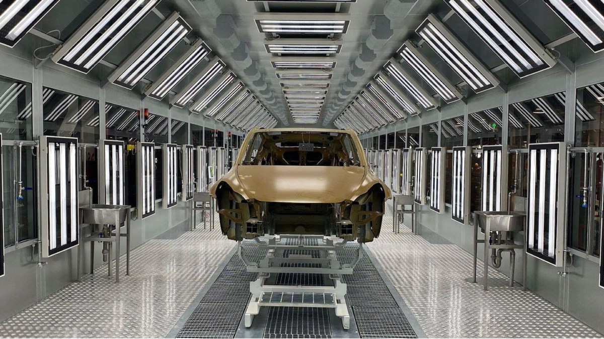 Production Tesla Model Y à Shanghai // Source : Tesla
