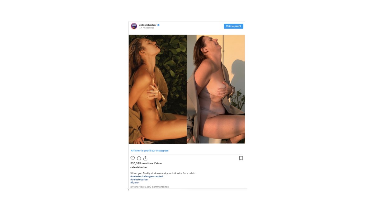 La censure sur Instagram // Source : Montage Numerama d'après Celeste Barber