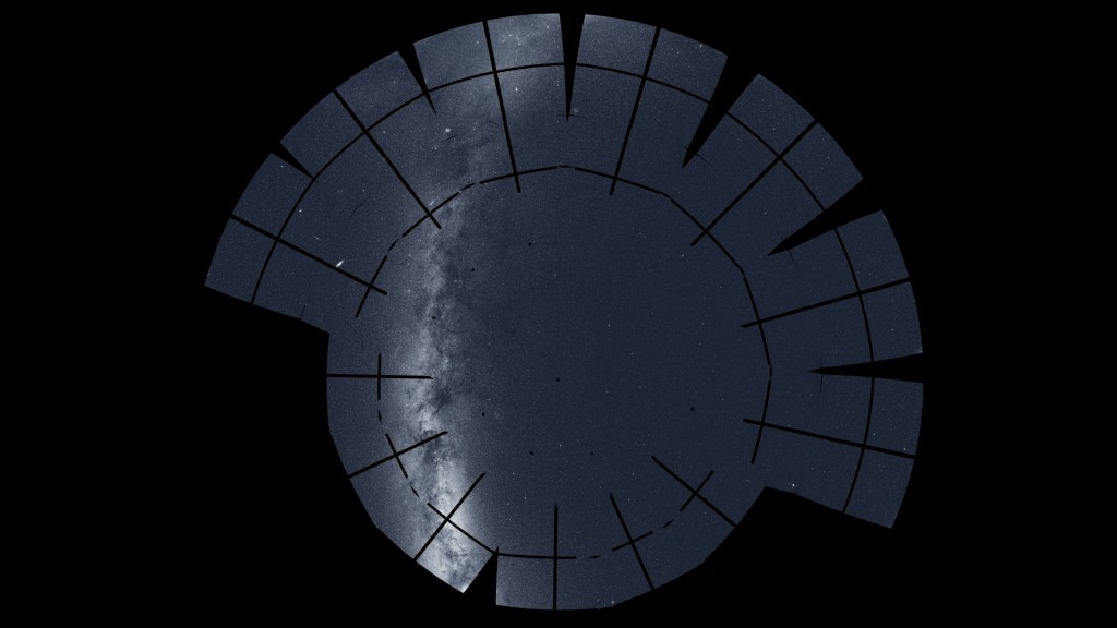 Mosaïque du ciel. // Source : NASA/MIT/TESS and Ethan Kruse (USRA)