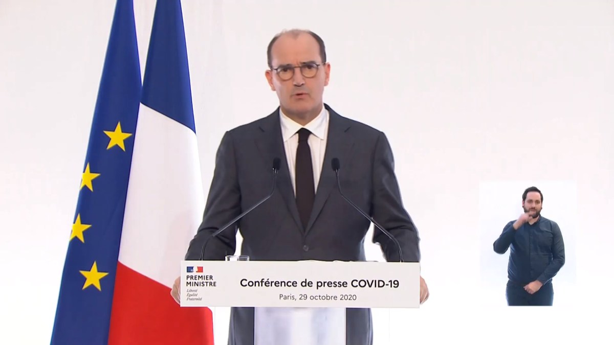 Jean Castex le 29 octobre 2020 // Source : Capture d'écran Numerama