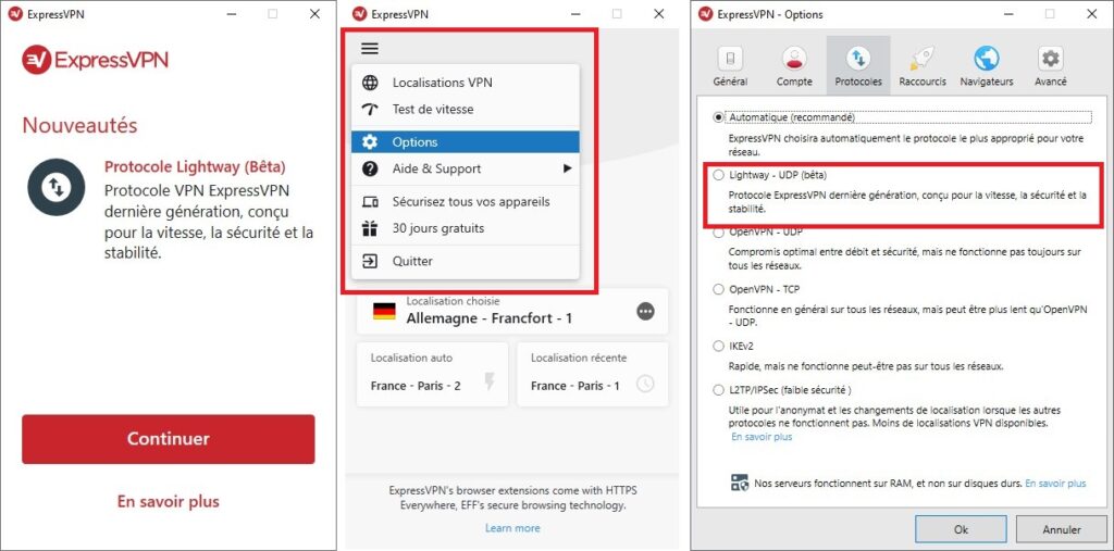 expressvpn lightway option application