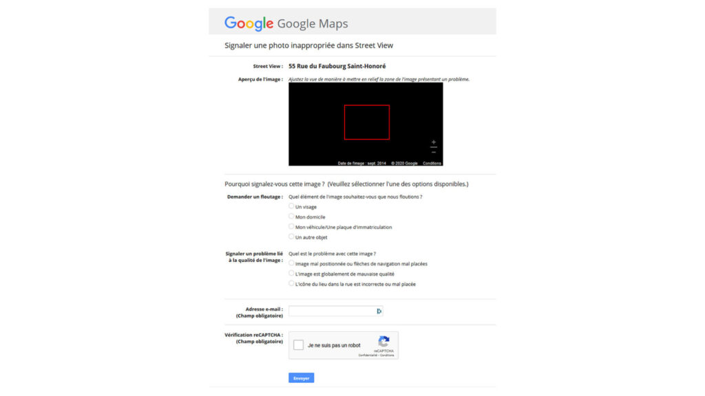 Le formulaire à remplir. // Source : Capture d'écran Google Le formulaire à remplir. // Source : Capture d'écran Google