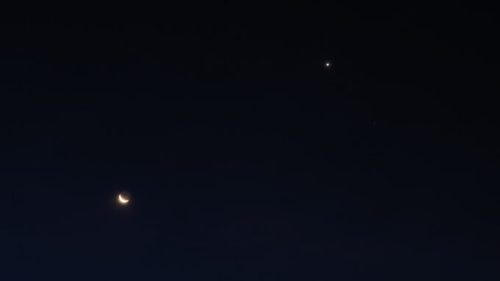 Vénus et la Lune en août 2020. // Source : Flickr/CC/GSankary (photo recadrée)