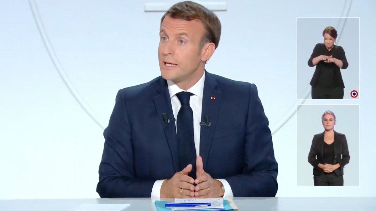 Emmanuel Macron le 14 octobre 2020 // Source : YouTube/Elysée