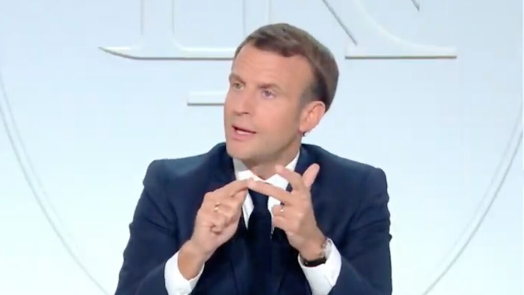 Emmanuel Macron le 14 octobre 2020 // Source : YouTube/Elysée