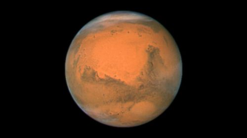 Mars vue par Hubble en 2007. // Source : NASA, ESA, the Hubble Heritage Team (STScI/AURA), J. Bell (Cornell University), and M. Wolff (Space Science Institute, Boulder)