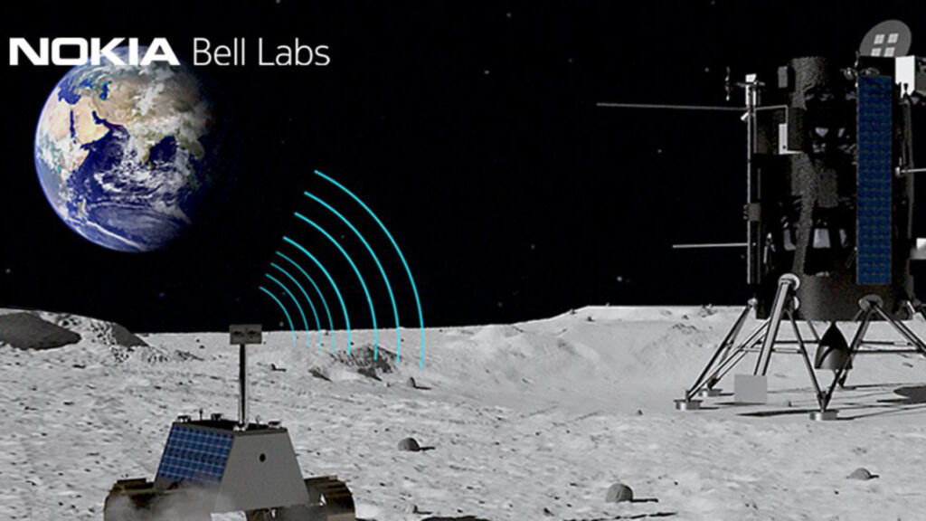 Nokia devra établir un réseau 4G sur la Lune. // Source : Via @BellLabs