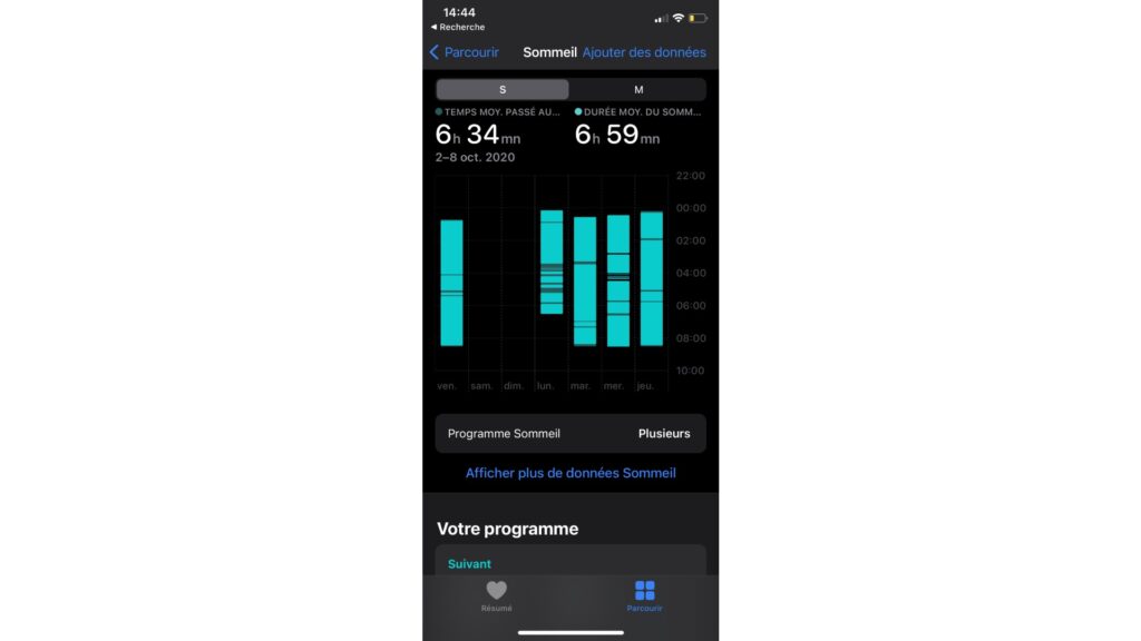 Application Sommeil dans iOS 14 // Source : Maxime Claudel pour Numerama Application Sommeil dans iOS 14 // Source : Maxime Claudel pour Numerama