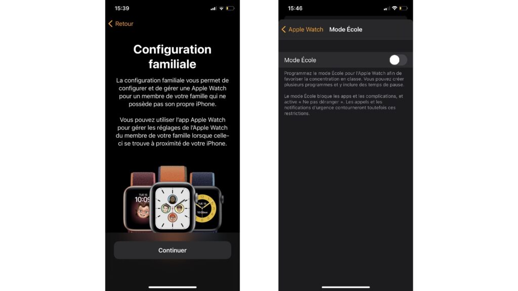 Configuration familiale pour l'Apple Watch // Source : Maxime Claudel pour Numerama