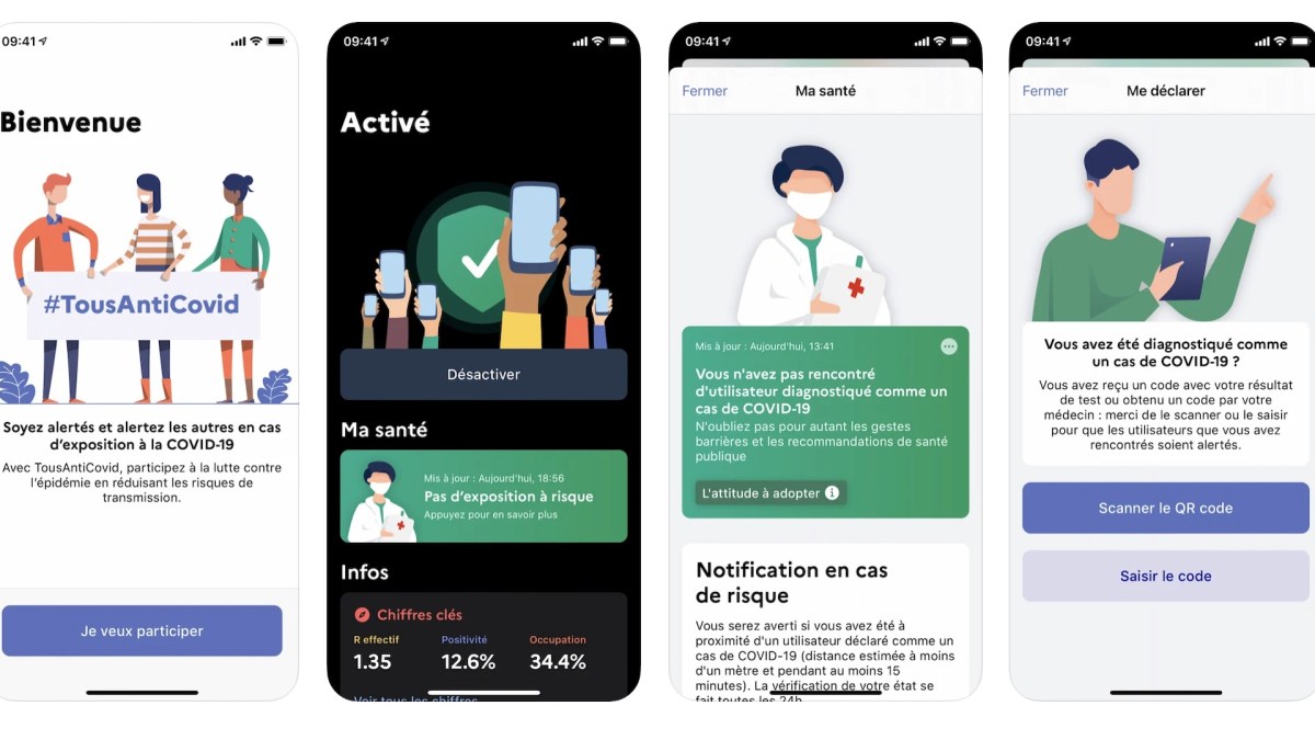 Le traçage des contacts de TousAntiCovid et celui de l'Assurance Maladie sont séparés. // Source : App Store