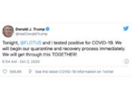 Trump annonce avoir le Covid 19 // Source : Donald Trump sur Twitter