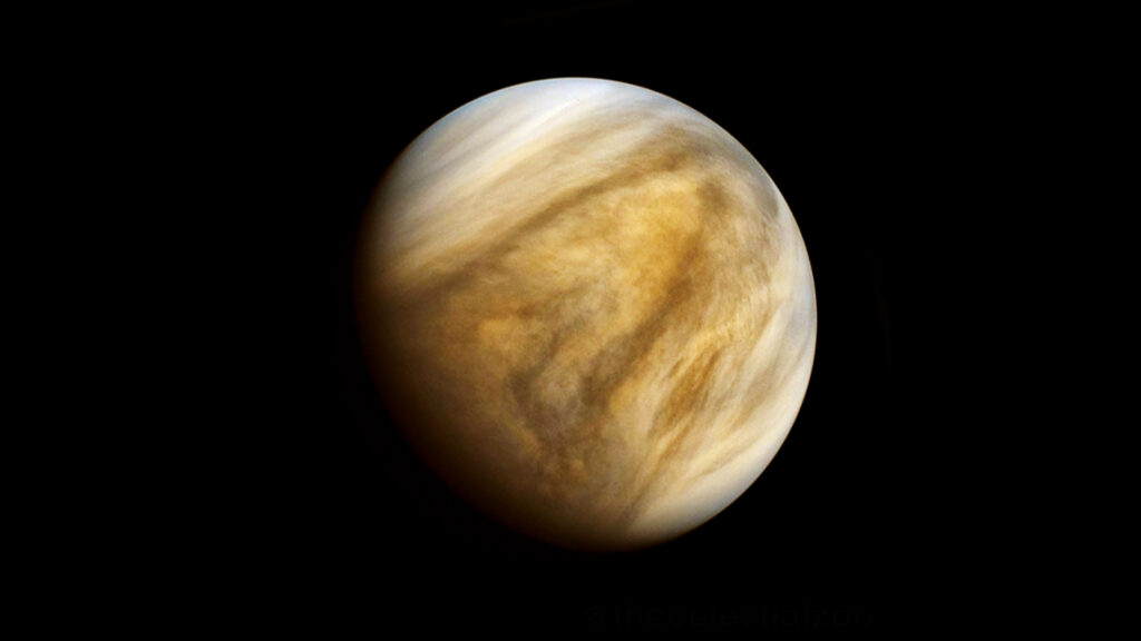 Vénus. // Source : Wikimedia/CC/Pablo Carlos Budassi (image recadrée et modifiée)