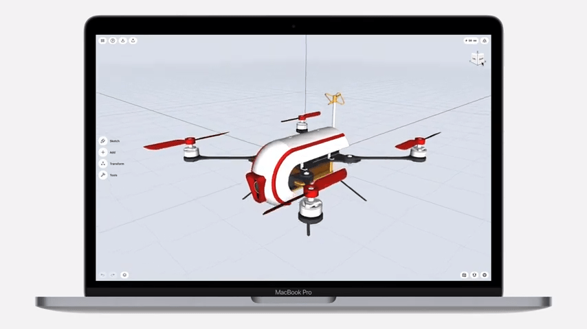 Le MacBook Pro M1 avec un logiciel de conception 3D // Source : Capture d'écran Numerama Le MacBook Pro M1 avec un logiciel de conception 3D // Source : Capture d'écran Numerama