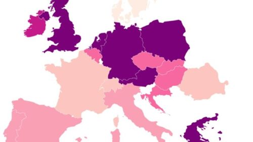 Carte d'Europe des mesures restrictives contre le coronavirus, janvier 2021.