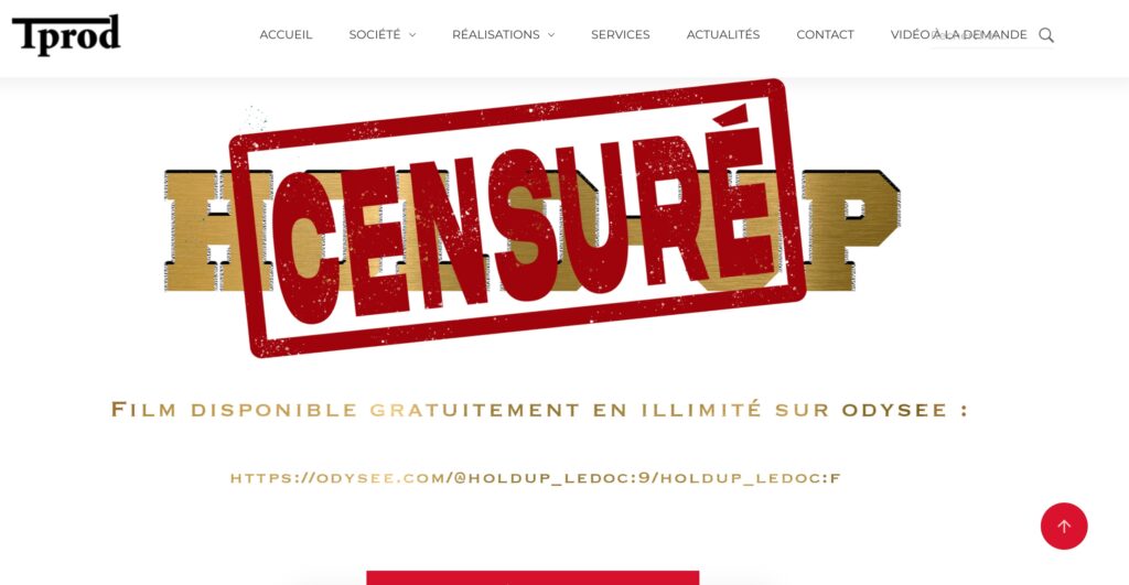 Le site officiel du "documentaire" Hold Up