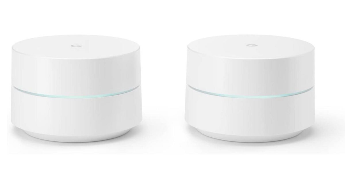 Un pack de 2 routeurs Google WiFi. 