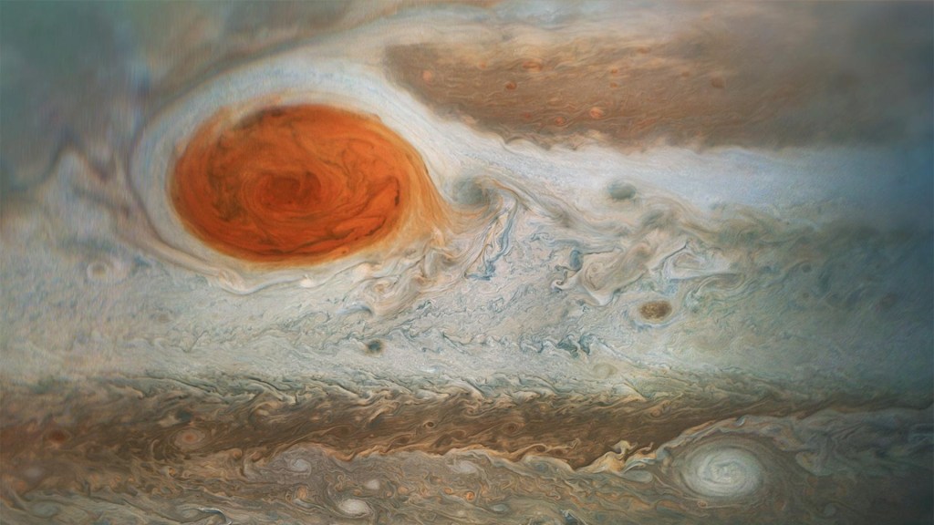 La Grande Tache rouge de Jupiter. // Source : NASA/JPL-Caltech/SwRI/MSSS/Gerald Eichstadt/Sean Doran