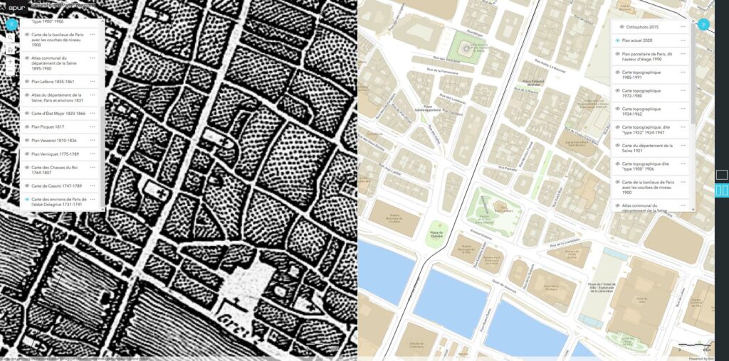 Il n'y a pas loin de 300 ans d'écart entre ces deux cartes. Il n'y a pas loin de 300 ans d'écart entre ces deux cartes.